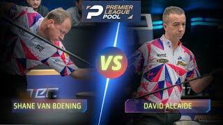 SHANE VAN BOENING VS DAVID ALCAIDE  2024 PREMIER LEAGUE POOL billiards highlights nineball [upl. by Joli43]