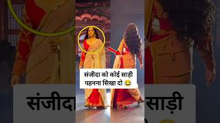 Sanjeeda Shaikh ramp walk in funny saree [upl. by Zzabahs]