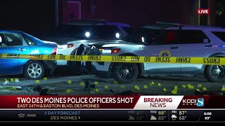 Deadly Des Moines shooting Suspect dead 2 officers wounded after exchanging gunfire [upl. by Aridni]