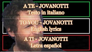 quotA TEquot  Jovanotti Letra Español English Lyrics [upl. by Alecia]