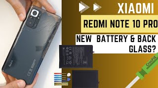 Xiaomi Redmi Note 10 PRO  Replace Battery amp battery cover glass [upl. by Schlessel15]