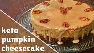 Keto Bourbon Caramel Pumpkin Cheesecake  Keto Cheesecake [upl. by Hurwit142]