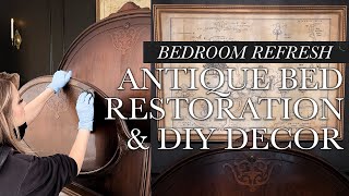 Moody Vintage Boys Room  Restoring an Antique Bed Frame amp DIY Decor [upl. by Alekehs]