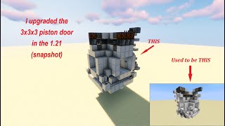 3x3x3 Piston Door tutorial Minecraft 121 See pinned comment for locationality fix [upl. by Arel]