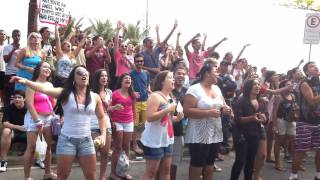 Fans singing to Britney Spears at Fasano hotel Rio de Janeiro 11132011 [upl. by Adnamal]