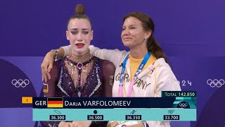 Darja Varfolomeev wins gold medal in womens Rhythmic Gymnastics Olympics Paris 2024 [upl. by Dlorad]