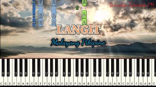 Malayang Pilipino  LANGIT  Synthesia  Piano Tutorial [upl. by Ellenahc]