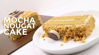 BOLU MOCHA DENGAN TABURAN KACANG NOUGAT  MOCHA NOUGAT CAKE [upl. by Argyle409]