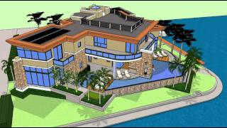 3D Rendering of a Custom Modern Luxury Home on the waterfront [upl. by Muirhead642]