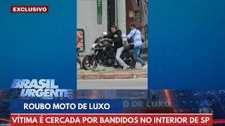 Roubo de moto de luxo no interior de São Paulo  Brasil Urgente [upl. by Rede429]