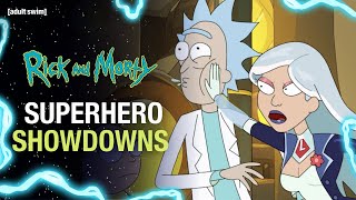 Superhero Showdowns  Rick and Morty  adult swim [upl. by Leif494]