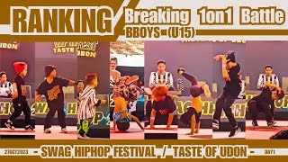 BBoyU15Ranking Breaking 1on1 Battle U15  SWAG HipHop Festival [upl. by Yenmor494]