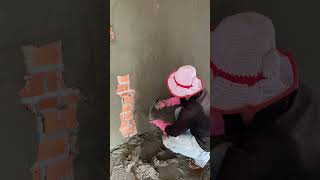 Plastering masonry shorts shortsfeed plaster construction [upl. by Lleddaw]