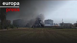 Se produce un incendio en una nave de la localidad valenciana de Alboraia [upl. by Edana]