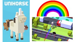 Unihorse  Why did the unicorn eat all the candy  Crossy Road Characters iOS Gameplay [upl. by Rosabelle]