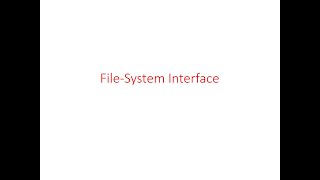 File System Interface  Part1 [upl. by Leunad]