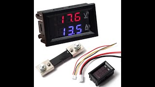 Digital Voltmeter Ammeter DC 100V 10A Shunt 50A test wiring [upl. by Eitsyrc58]