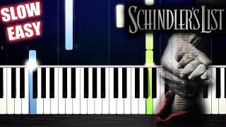 Schindlers List Theme  SLOW EASY Piano Tutorial by PlutaX [upl. by Marasco]