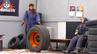 Exploding GIANT Truck Tire with 4500 psi Compressor [upl. by Leacock724]