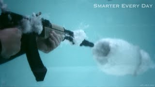 AK47 Underwater at 27450 frames per second Part 2  Smarter Every Day 97 [upl. by Einama656]