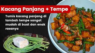 Kacang Panjang ➕ Tempe  menu rumahan  resep sederhana hanya tumisan kacang panjang dan tempe [upl. by Ariahaj]