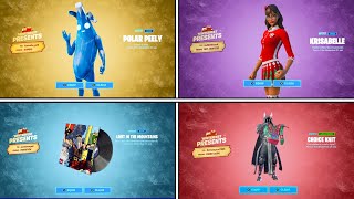 Opening All 28 Winterfest Presents  Winterfest Fortnite 2021  2019 Fortnite PRESENTS GUIDE [upl. by Natloz958]