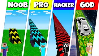 Minecraft Battle NOOB vs PRO vs HACKER vs GOD SUPER RAMP SPRINGBOARD BUILD CHALLENGE  Animation [upl. by Rimahs188]