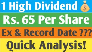 1 High Dividend  Rs 65 Per Share Dividend  Quick Fundamental Analysis  Sept Best Dividend  Hindi [upl. by Fianna]