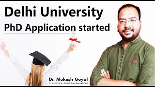 DU PhD Application Form II Eligibility Dates fee II Dr Mukesh Goyal [upl. by Katz]