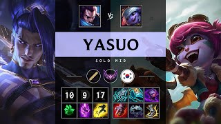 Yasuo Mid vs Tristana  KR Master Patch 1419 [upl. by Norean]