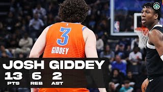 JOSH GIDDEY DROPS 13PTS vs GRIZZLIES FULL HIGHLIGHTS [upl. by Eitirahc]