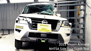 20212024 Nissan Armada  Infiniti QX80 NHTSA Side Pole Crash Test [upl. by Crean]