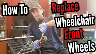 How to Replace Wheelchair Front Wheels paralifetv wheelchair spinalcordinjury disability [upl. by Kcirdec888]