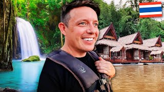 a PERFECT day in KANCHANABURI 🏞️ Erawan Waterfall  Floating Hotel [upl. by Novehs]