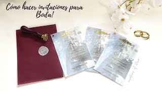 CÓMO HACER INVITACIONES DE BODA PASO A PASO [upl. by Sirrad748]