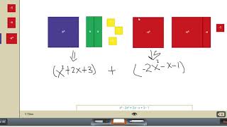 Intro to Algebra Tiles  Grouping like terms [upl. by Katinka99]