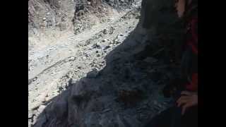 Rock falling in Grand Couloir Mont Blanc [upl. by Alegnaed670]