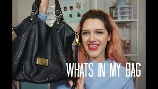 WHATS IN MY PURSE  MARC JACOBS SATCHEL [upl. by Ainitsirhc457]