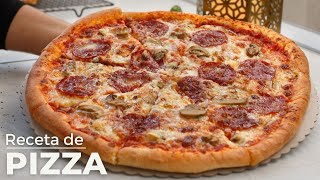 Receta de Pizza casera como hacer una pizza fácil rápida y a la vez deliciosa [upl. by Lyreb]