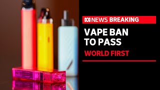 Australia to become first country to ban sale of vapes outside of pharmacies  ABC News [upl. by Noteloc124]