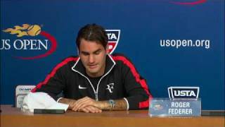 2009 US Open Press Conferences Roger Federer Finals [upl. by Derril]