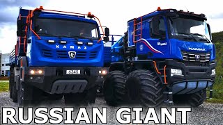 Kamaz Arctic 8x8  New Russian AllTerrain FatTruck with Super Wide Wheels [upl. by Gerdi]