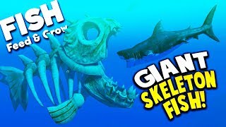 GIANT SKELETON FISH TAKES DOWN THE MEGALODON  Feed And Grow Fish Gameplay [upl. by Ardnuasak885]