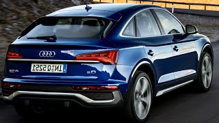 All new 2021 Audi Q5 Sportback Navarra Blue Metallic  First Look Luxury SUV Coupe [upl. by Norvin]