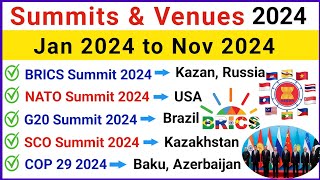 Summits 2024 Current Affairs  Important Summits amp Conferences 2024  Current Affairs 2024 [upl. by Rodrigo308]