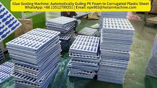 Glue Sealing MachineAutomatically Guling PE Foam to Corrugated Plastic Sheet [upl. by Socha]