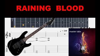 RAINING BLOOD  SLAYER  Guitar Tab  TUTORIALMastertabsBestFreeYoutubeMusic trashmetal [upl. by Fadden]