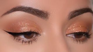 EASIEST Sparkly Monotone Cut Crease ever created [upl. by Eelinej]