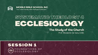 Sys Theo 4 ECCLESIOLOGY L13  Biblical Typologies of the Church [upl. by Yekcir]