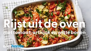 Rijstschotel uit de oven met tomaat artisjok en witte bonen  Recept  Allerhande [upl. by Halak]